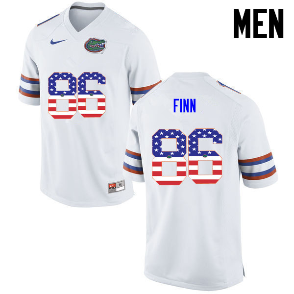 Men Florida Gators #86 Jacob Finn College Football USA Flag Fashion Jerseys-White - Click Image to Close